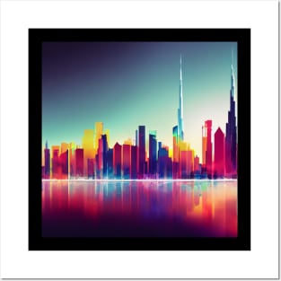 Dubai silhouette abstract art Posters and Art